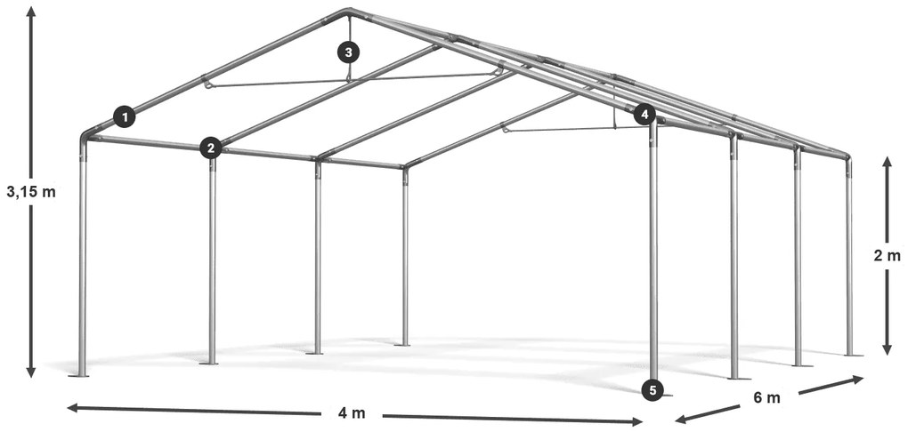 Bestent Skladová hala/ garáž 4x6x2m Comfort PE 240g