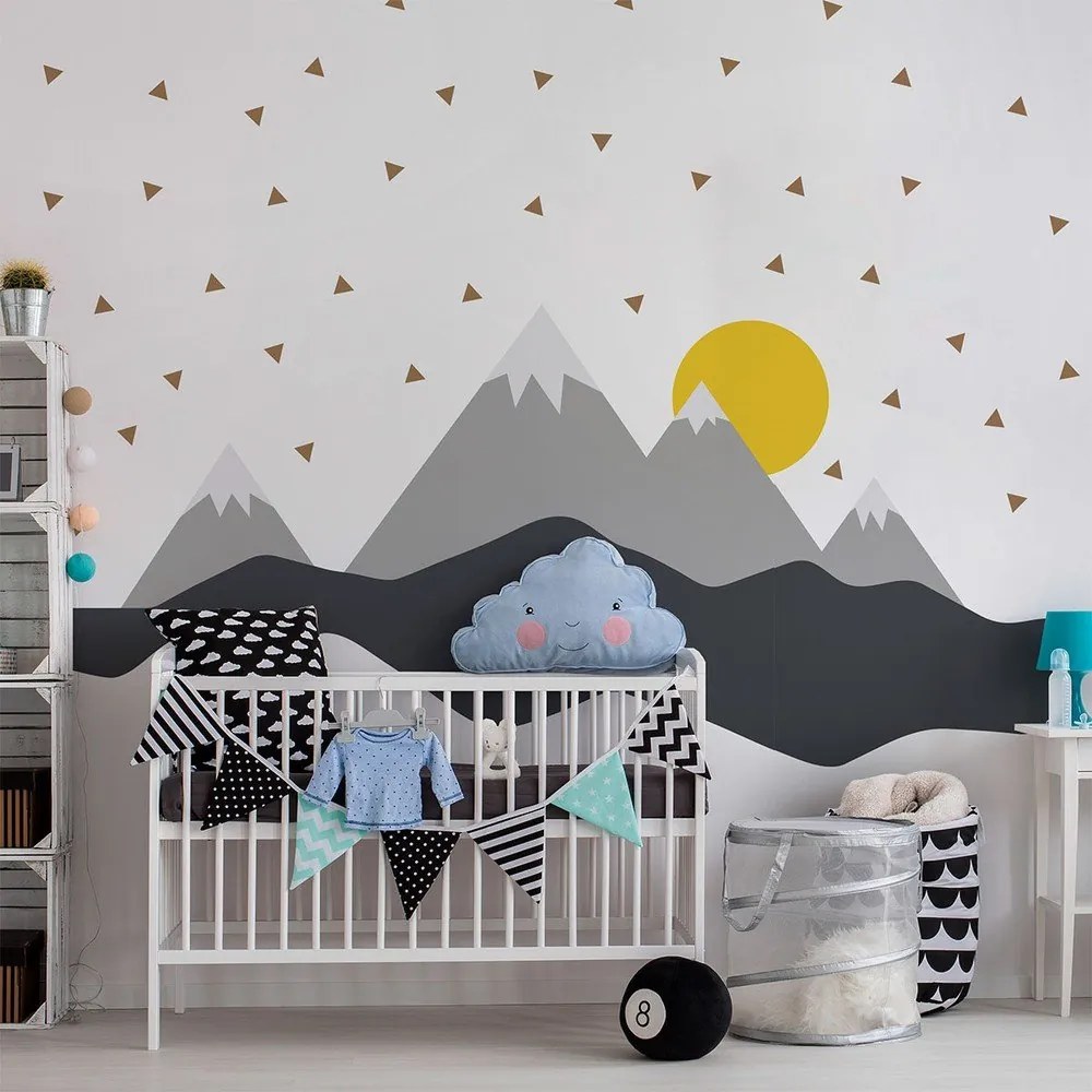 Nástenná samolepka Ambiance Giant Kid Sticker Scandinavian Mountains Nordika