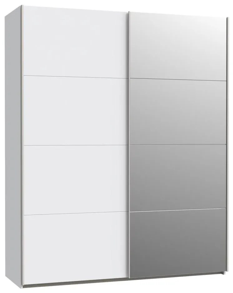 Šatníková skriňa s zrkadlom KARO 170x210 cm biela