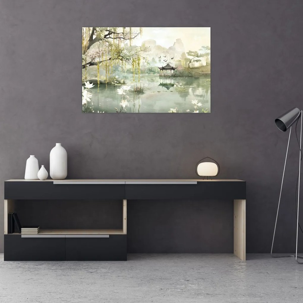 Obraz - Čínske jazero (90x60 cm)