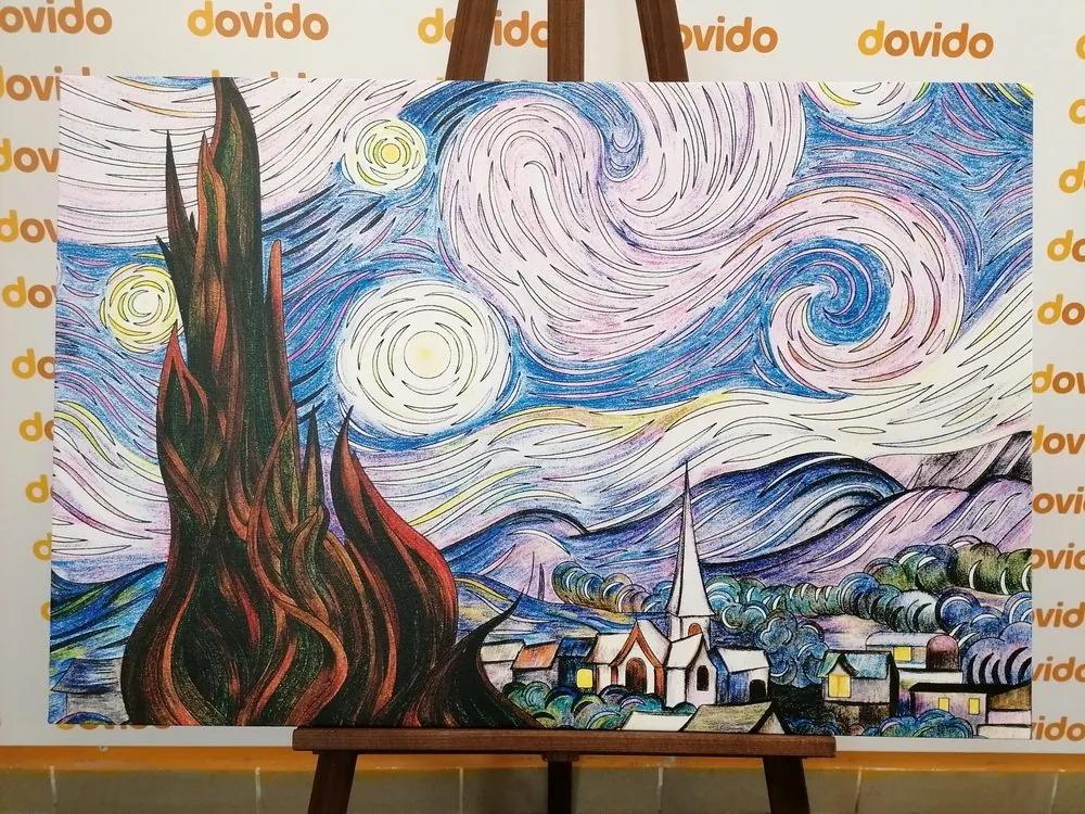 Obraz reprodukcia Hviezdna noc - Vincent van Gogh - 90x60