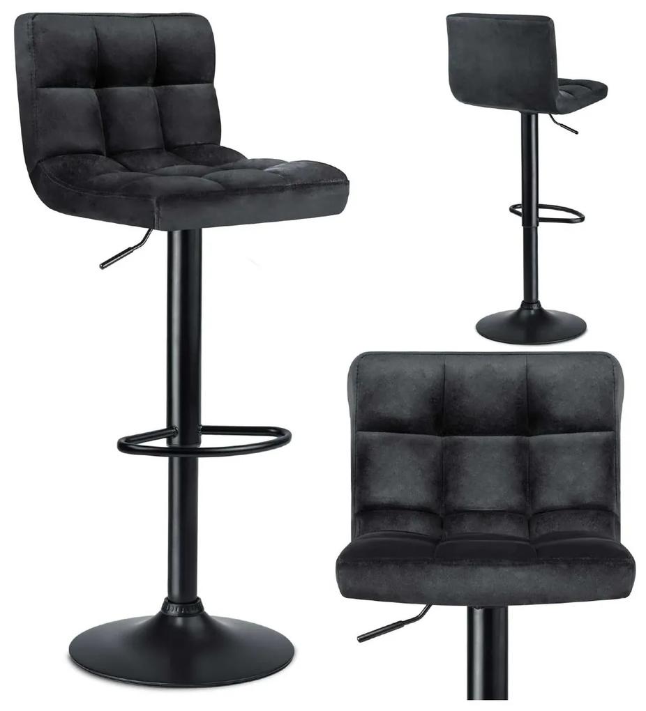 Barová stolička s operadlom Monro 2ks | čierna