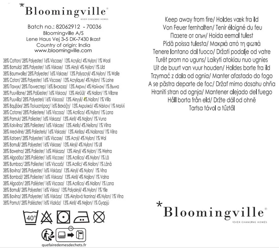 Hnedá deka z recyklovanej bavlny 130x160 cm Eydis – Bloomingville