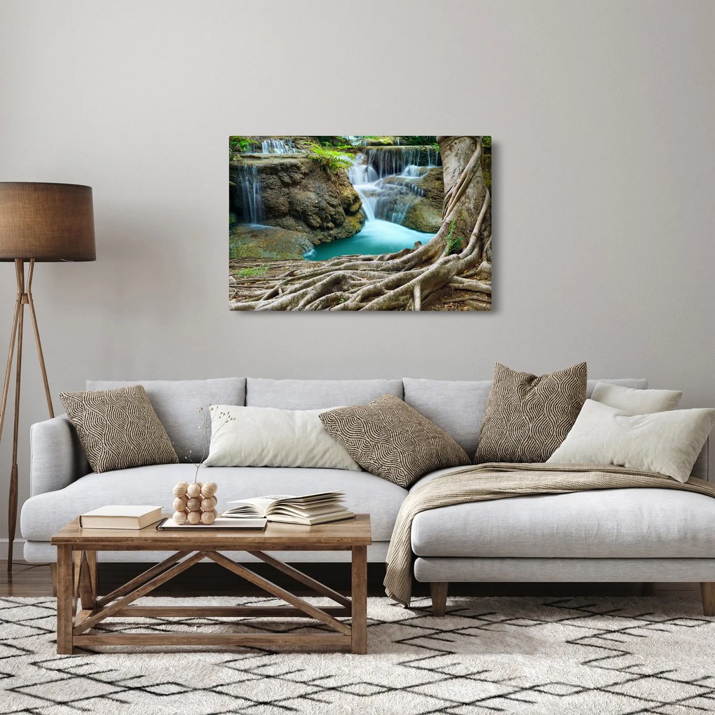 Obraz - Rieka s vodopádmi (90x60 cm)