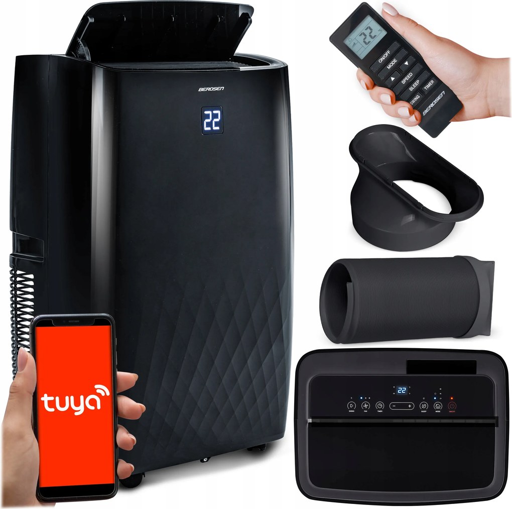 Prenosná Klimatizácia Berdsen S Funkciou Vykurovania 4 kW Odvlhčovač 36 l/24 h WiFi