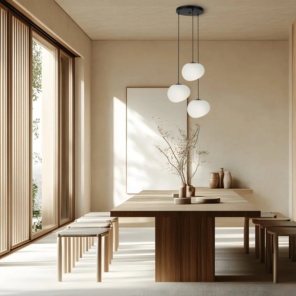 Čierno-biele závesné svietidlo ø 42 cm Stones – Candellux Lighting