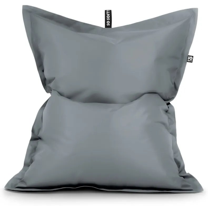 Sivý detský sedací vak z imitácie kože Pad M – So Soft?