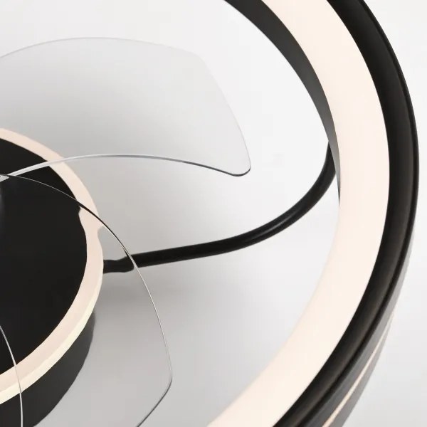 LED Stropné svietidlo s ventilátorom FARGO LED/37W/230V čierna + DO