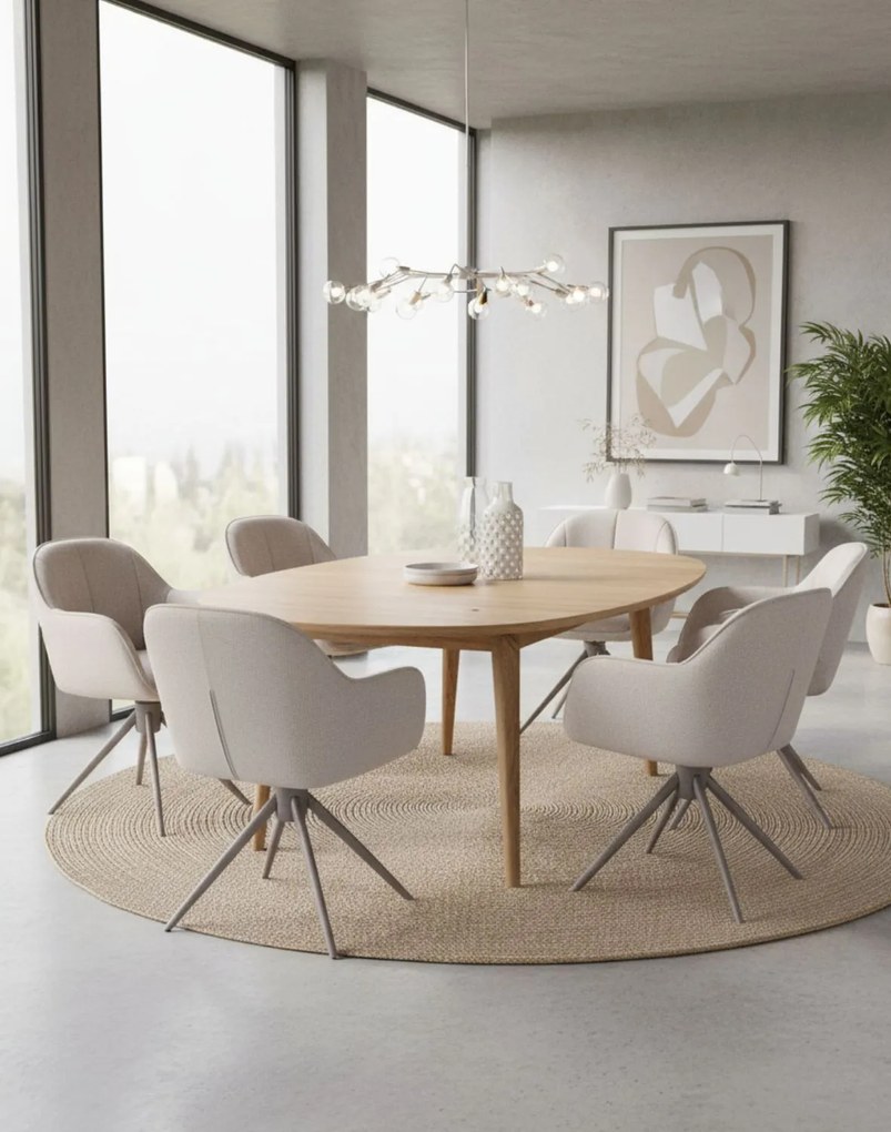 Otočná jedálenská stolička Tessa, béžová