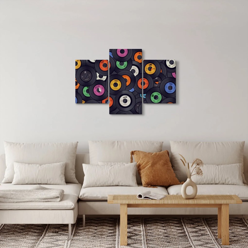 Obraz - Hudobné gramofónové platne (90x60 cm)