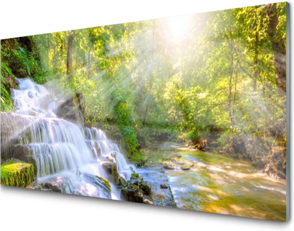Akrylové obraz Vodopád les příroda