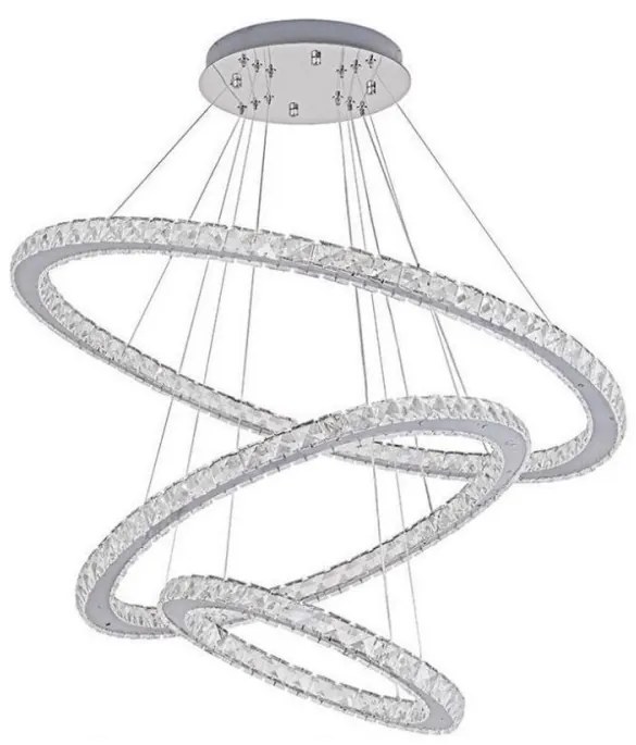 LED Stmievateľný luster na lanku LED/210W/230V 3000-6500K strieborná + DO