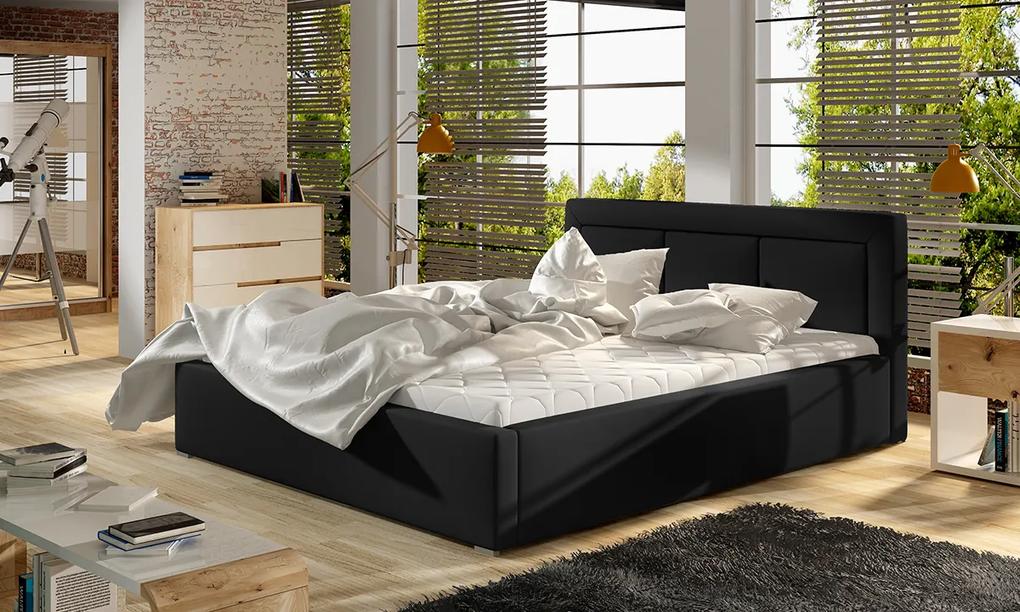 Čalúnená manželská posteľ s roštom Branco UP 180 - čierna