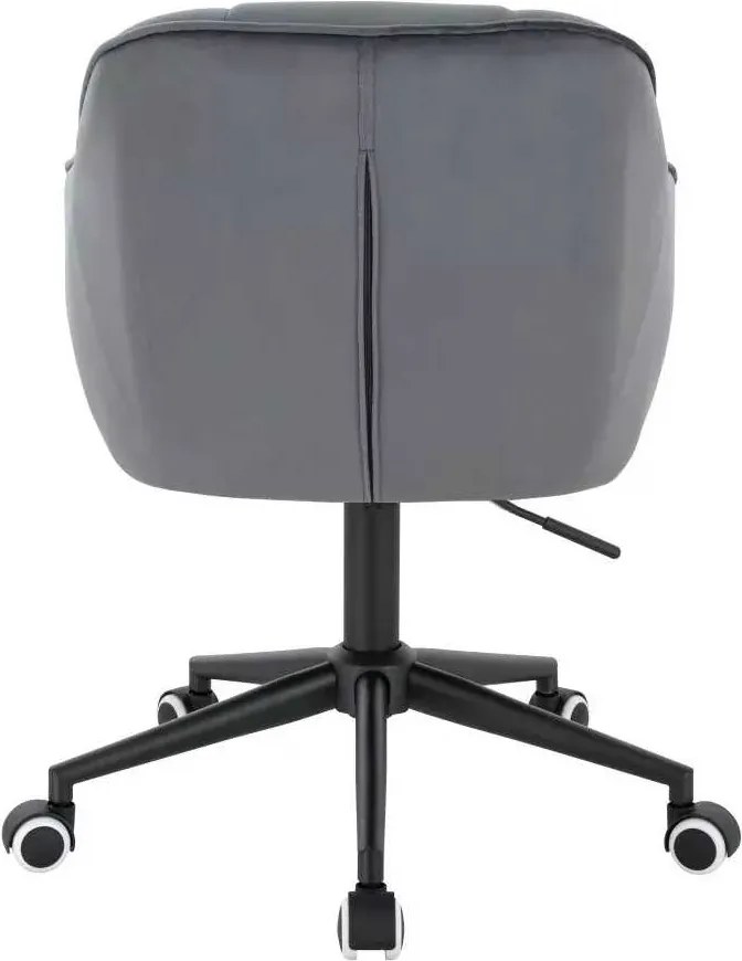 LuxuryForm DESIGN Stolička AVOLA VELUR na čiernej podstave s kolieskami - tmavo šedá