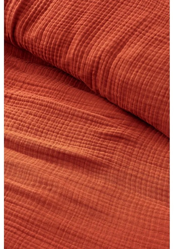 Mušelínový pléd v tehlovej farbe 220x250 cm Muslin – Mijolnir