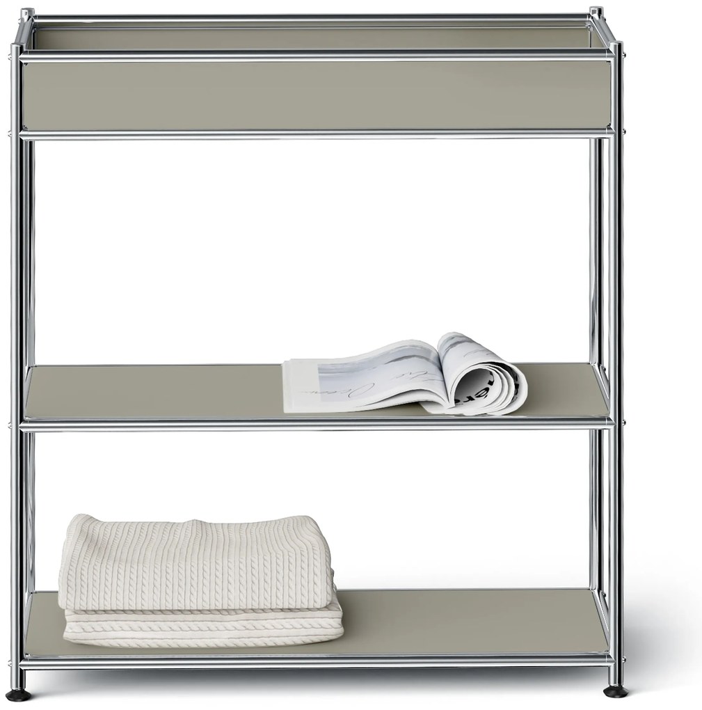 Kovová konzola »CN3 Slim Line« s poličkou, svetlosivá