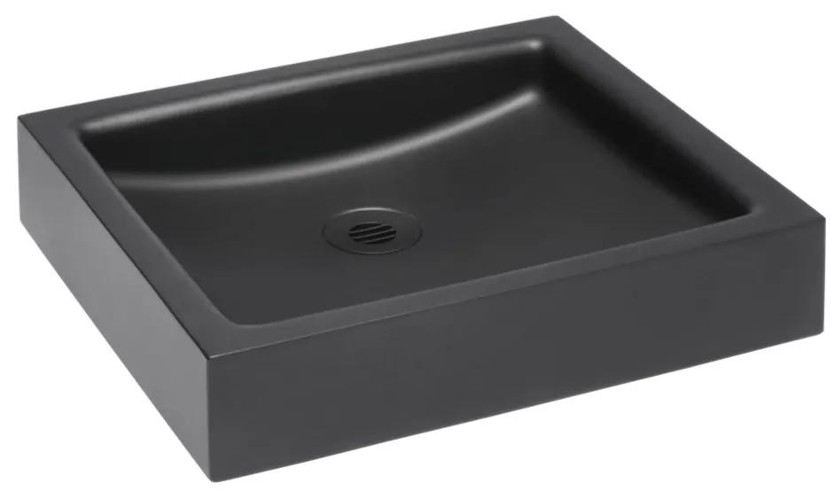 Sanela - Nerezové umývadlo na dosku, povrch čierny matný