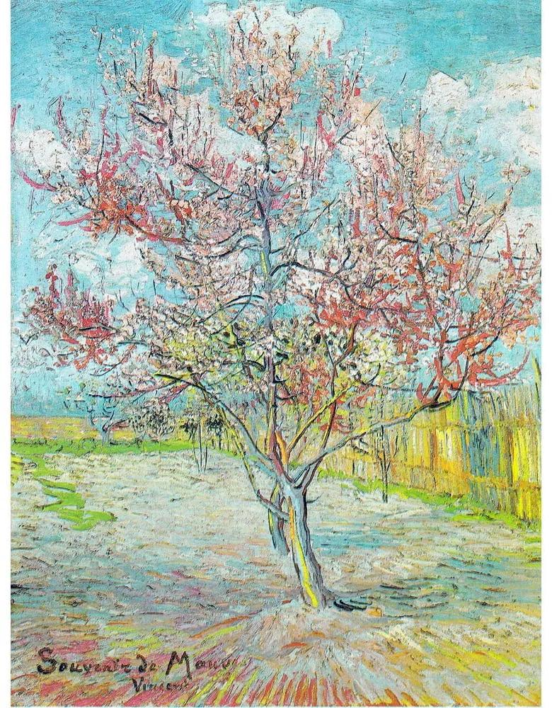 Obraz - 30x40 cm reprodukcia Pink Peach Trees, Vincent van Gogh – Fedkolor