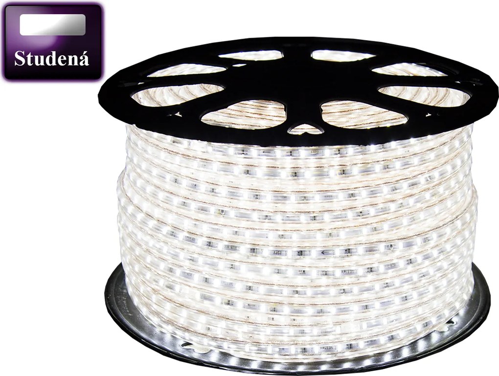 ECOLIGHT LED pásik - 230V - SMD 2835 - 1m - 60LED/m- 6W/m - 380Lm - IP68 - studená biela - 10mm