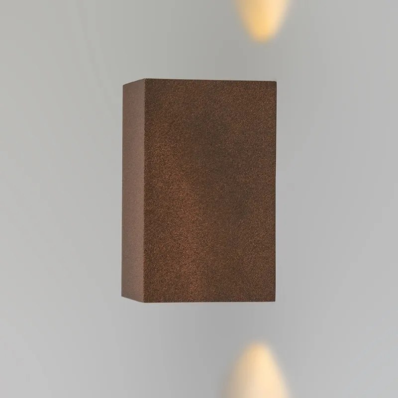 Sada 2 priemyselných nástenných svietidiel hrdzavohnedá 2-svetlá IP44 - Baleno