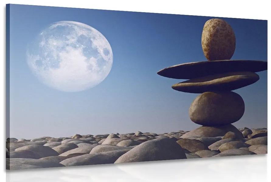 Obraz skladané kamene v mesačnom svetle - 90x60
