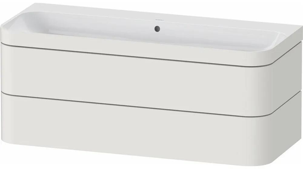 DURAVIT Happy D.2 Plus c-bonded závesná skrinka s nábytkovým umývadlom bez otvoru, 2 zásuvky, 1175 x 490 x 480 mm, nordická biela matná lakovaná, HP4639N39390000