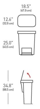 Pedálový oceľový odpadkový kôš 55 l - simplehuman