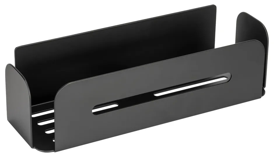 Matne čierna samodržiaca kovová kúpeľňová polička Bivio – Wenko