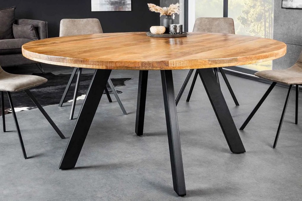 Okrúhly jedálenský stôl Thunder 140 cm mango