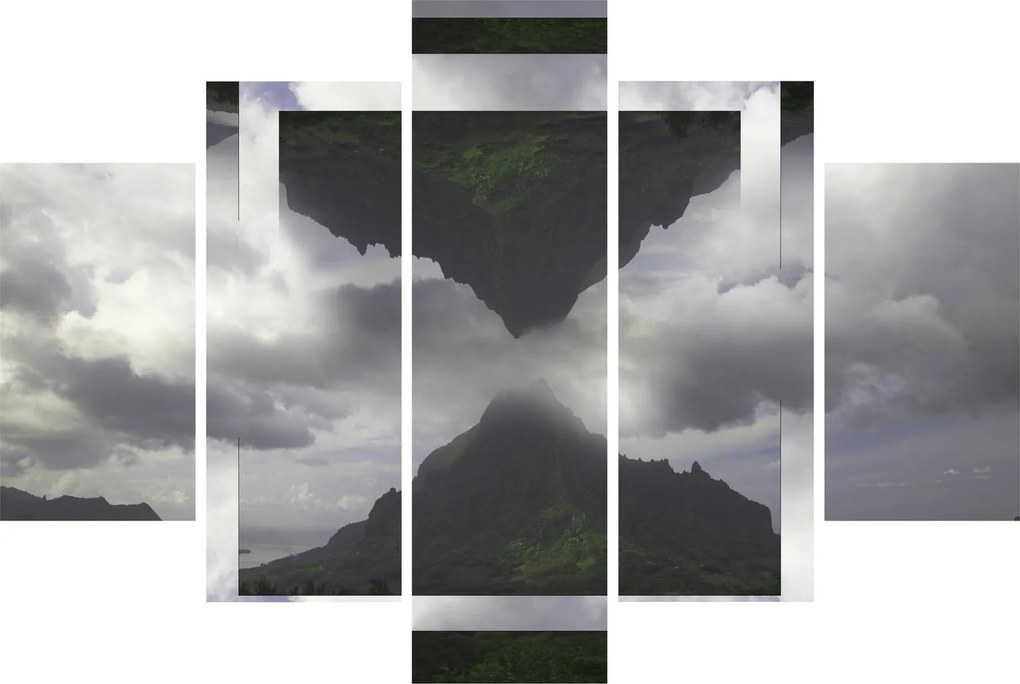 Obraz - Hory na Islande, geometrická koláž (150x105 cm)