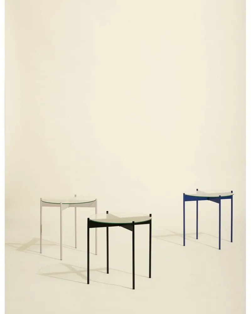 Okrúhly odkladací stolík so sklenenou doskou ø 45 cm Beam – Hübsch