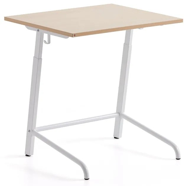 Školská lavica AXIOM, vysokotlakový laminát, biela/breza