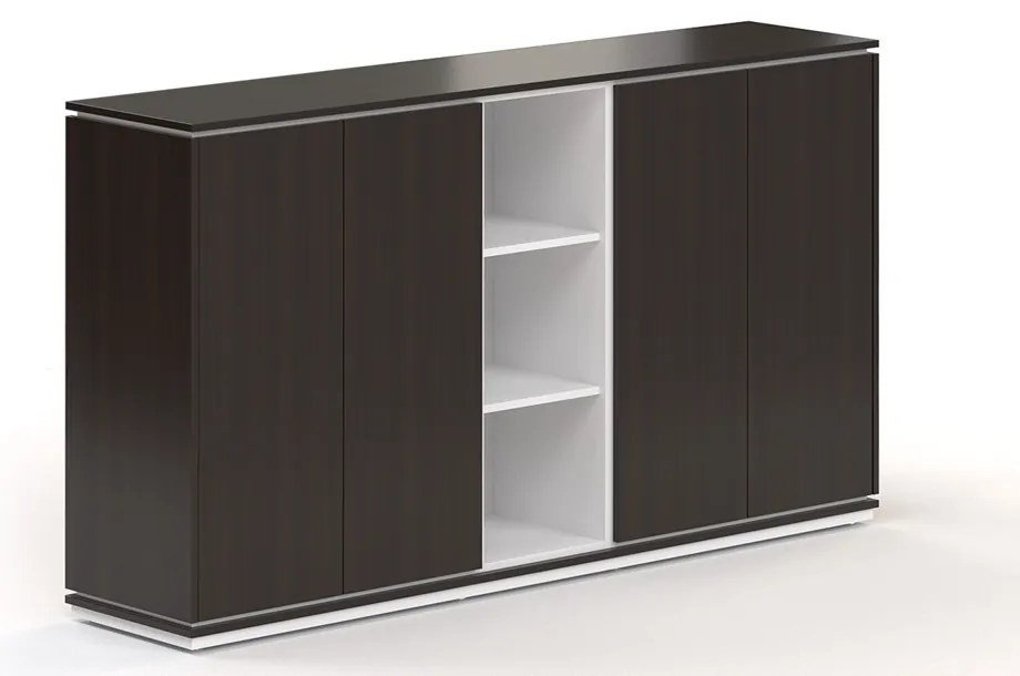 Stredná skriňa Creator 202,2 x 44,5 x 115,5 cm, biela / wenge