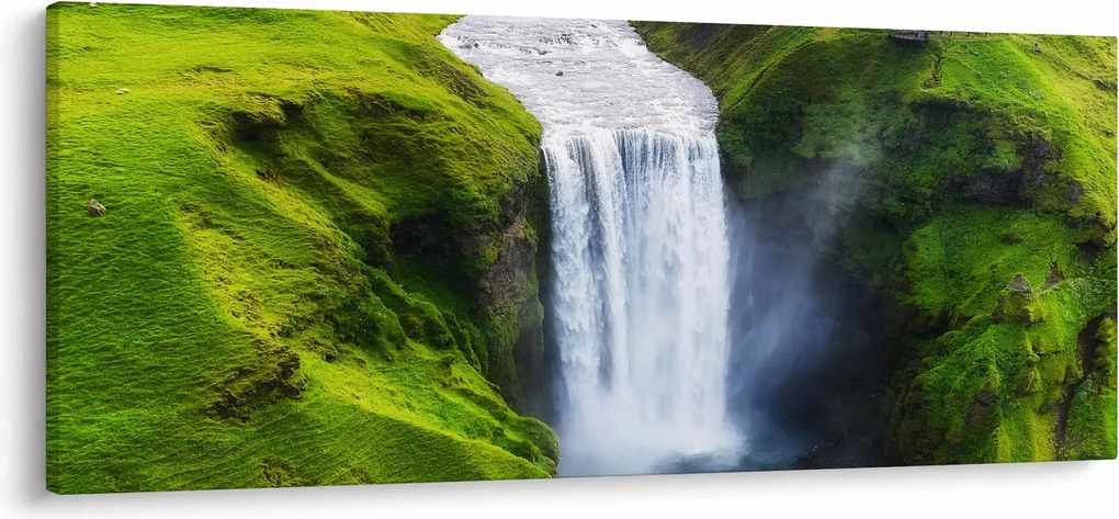 Obraz - Vodopád Skogafoss (120x50 cm)
