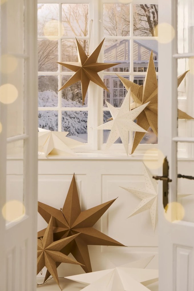 Ib Laursen Závesná papierová hviezda Hole Pattern Ø 60 cm