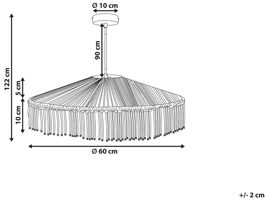 Závesná lampa so strapcami béžová AKOBO Beliani