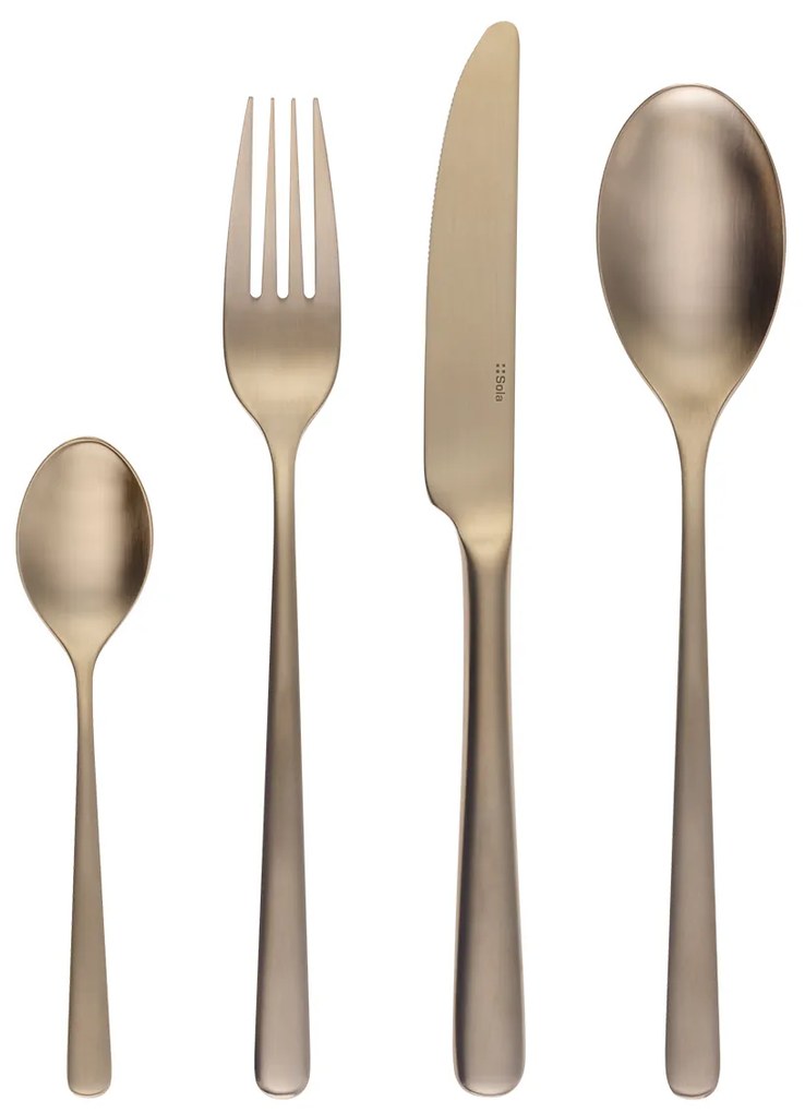 Príborový set 16 ks – Salamanca PVD Champagne matný - 130875