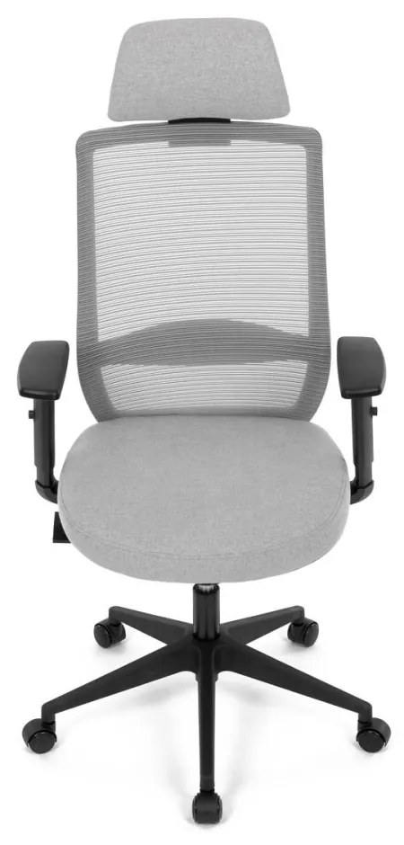 Kancelárska ergonomická stolička SENA — sieť / látka, čierna / šedá