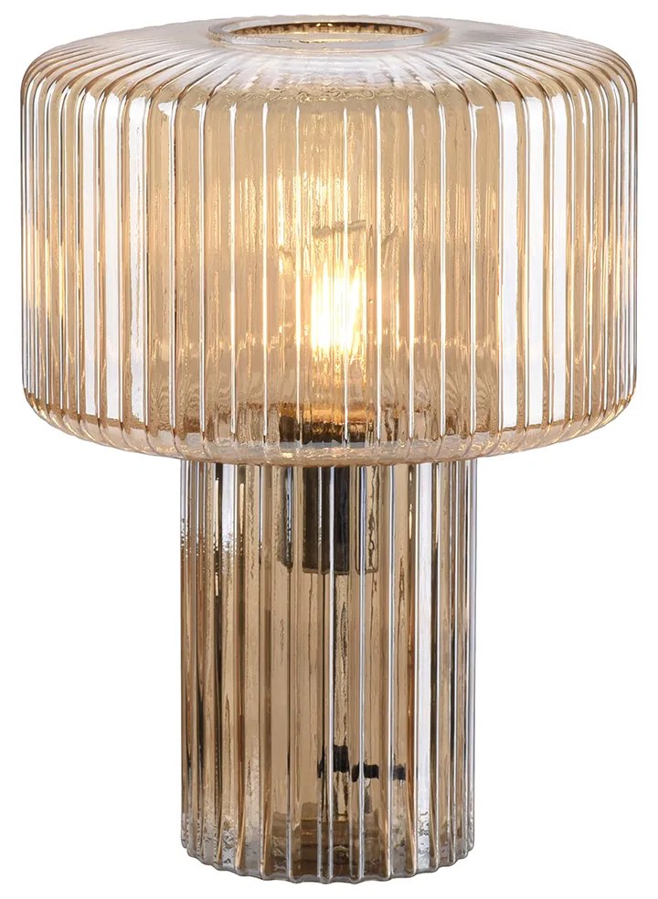 Dizajnová stolná lampa jantárové sklo - Andro