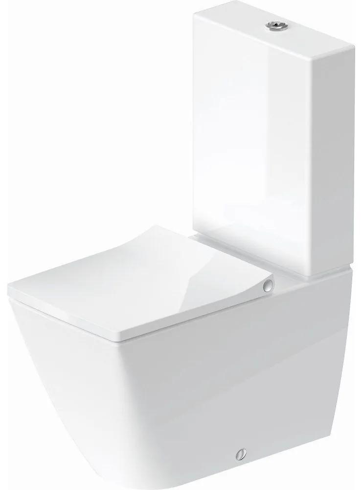 DURAVIT Viu WC misa kombi Rimless s hlbokým splachovaním, Vario odpad, 370 x 650 mm, biela, 2191090000