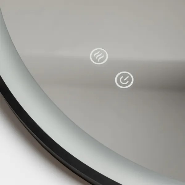 Brilagi-LED stmievateľné vyhrievané zrkadlo s podsvietením ALU PRO LED/18W/230V pr. 60 cm IP44 čierne