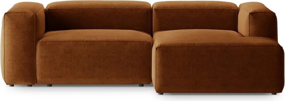 Rohová pohovka v tehlovej farbe (pravý roh/s leňoškou) Bergamo – Cosmopolitan Design