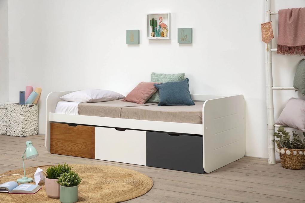 Detská posteľ redona s úložným priestorom 90 x 190 cm viacfarebná MUZZA