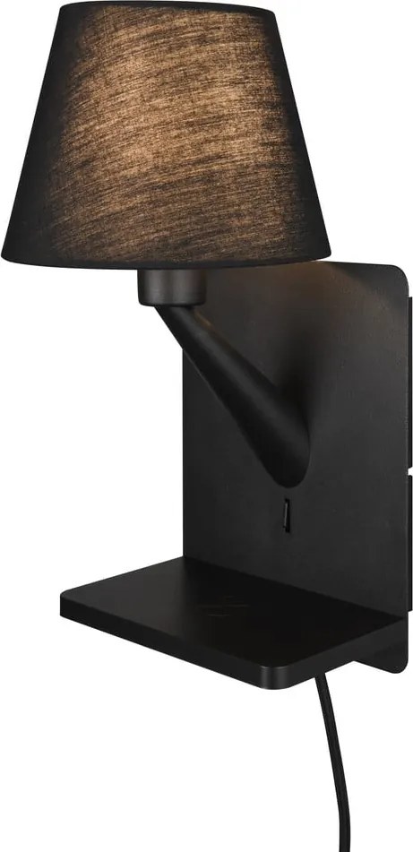 Matne čierne nástenné svietidlo Comfort – Trio