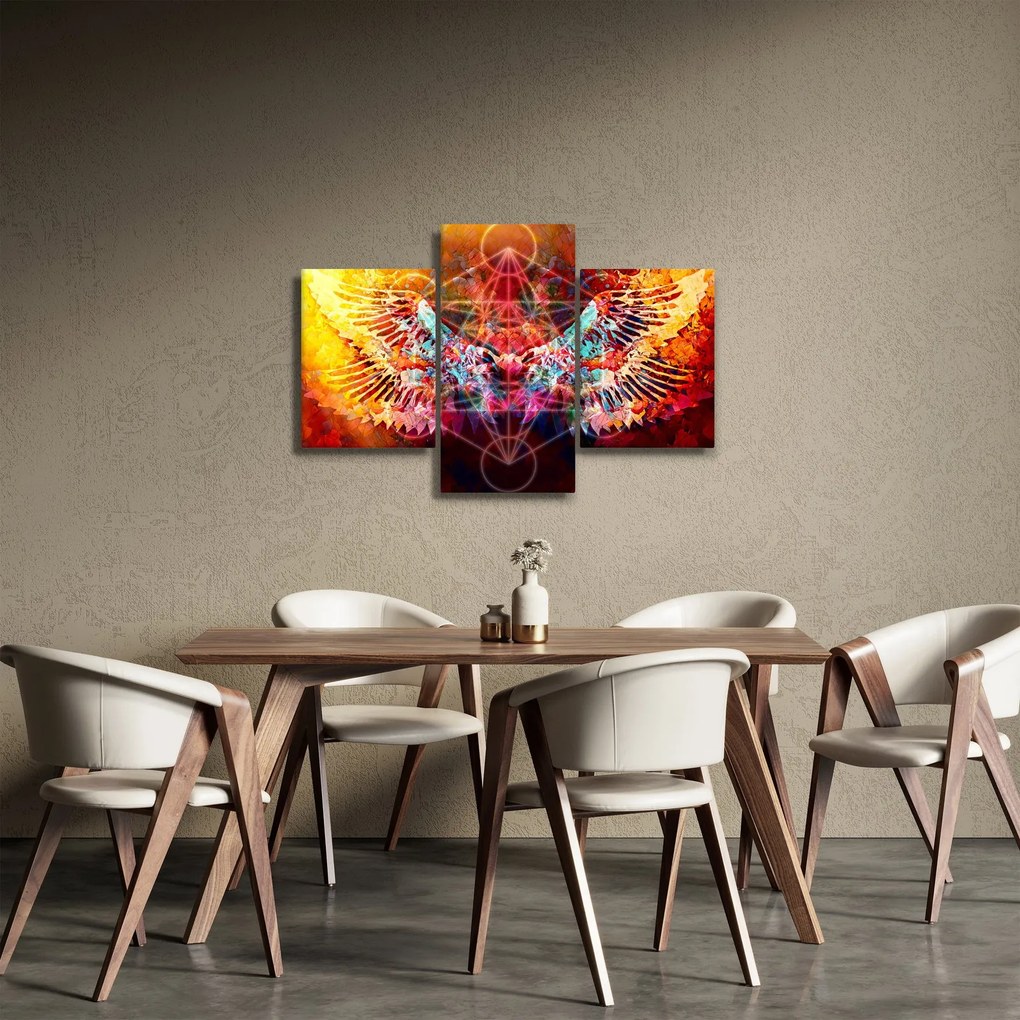 Obraz - Merkaba s krídlami, abstrakcia (90x60 cm)