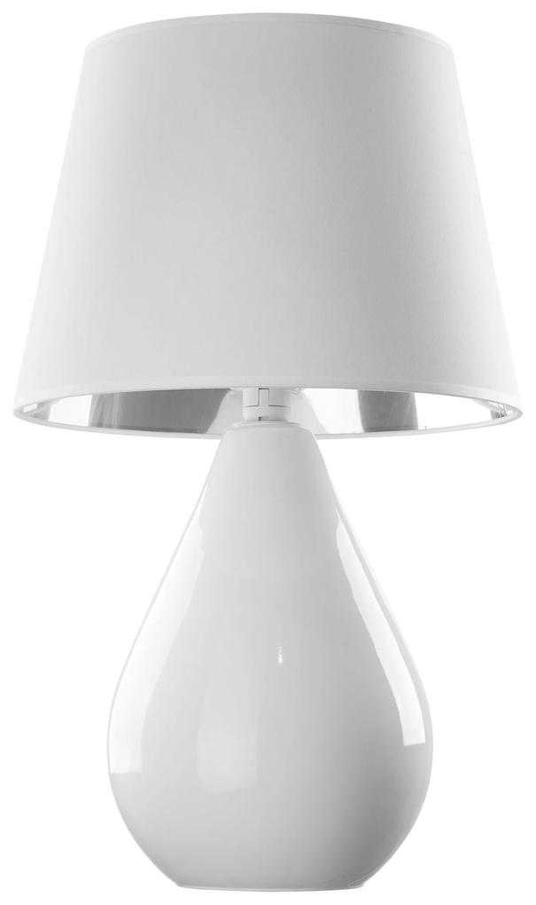 TK-LIGHTING Stolná dizajnová lampa LACRIMA, 1xE27, 60W, biela