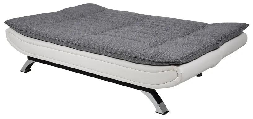 Dizajnová rozkladacia sedačka Alun, 196 cm, svetlosivá / biela
