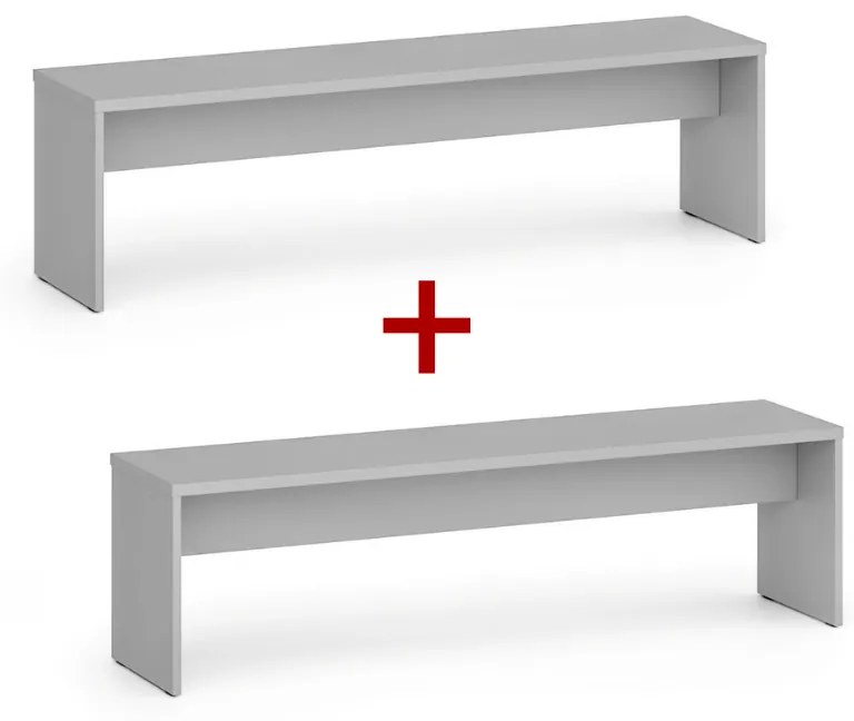 Šatníková lavica 1+1 ZADARMO, 1500 mm, sivá