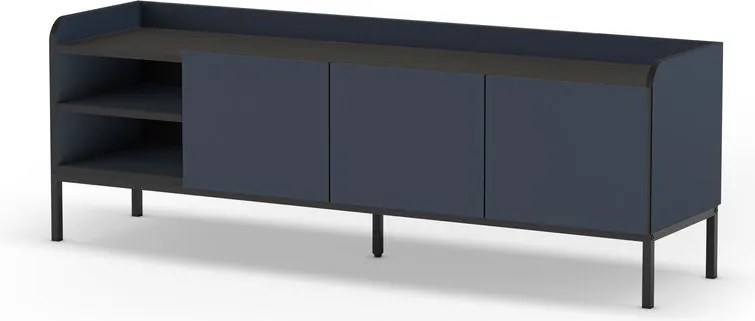 Modrý TV stolík 160x55x42 cm Adara – Marckeric