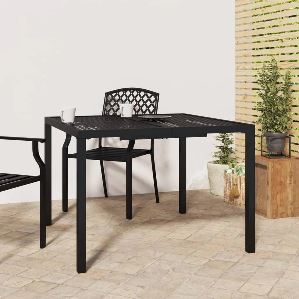 Záhradný stôl antracitový 100x100x72 cm oceľ 362744